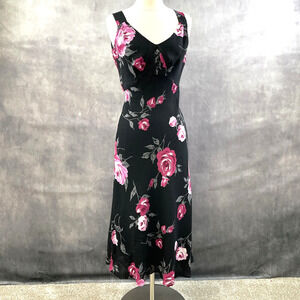 Y2K Nine‎ & Company Babydoll Dress Womens 4 Floral Whimsigoth Dark Cottage Boho